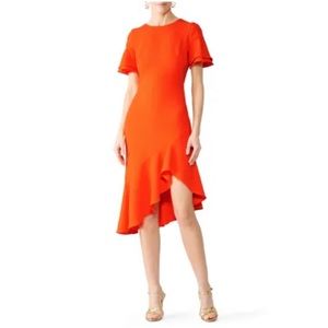 Black Halo Orange Asymmetrical Dress